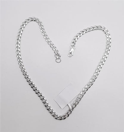 925 silver curb chain necklace, 18 inches long, weighing 40.8g, with a classic linked design, unbranded jewelry accessory.