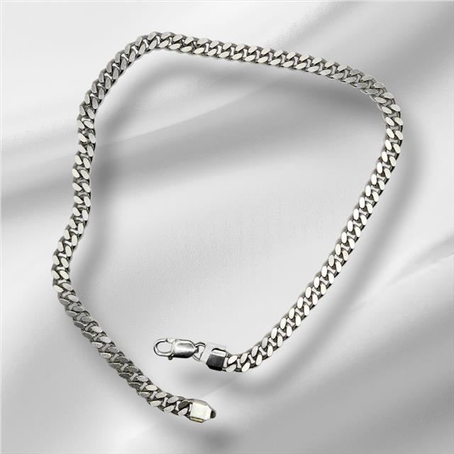 925 silver curb chain, 16 inches, 48g, unbranded jewelry chain with a sleek, durable design.