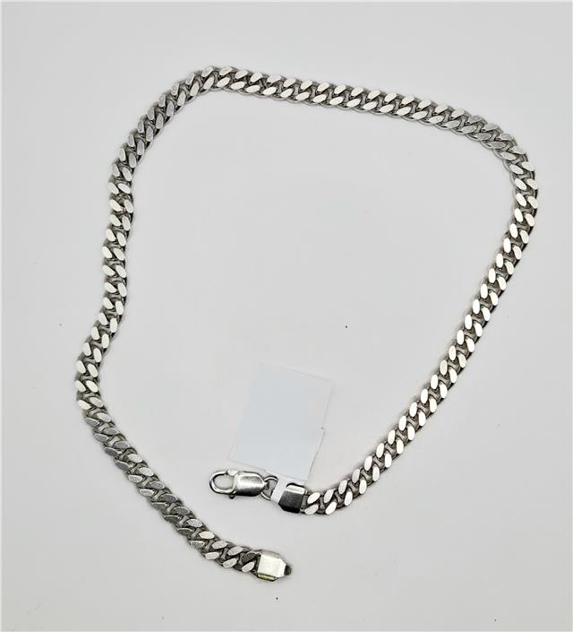 925 silver curb chain necklace, 16 inches long, weighs 48g, unbranded, with detailed links and a polished finish.