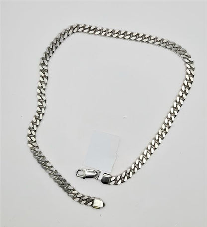 925 silver curb chain necklace, 16 inches long, weighs 48g, unbranded, with detailed links and a polished finish.