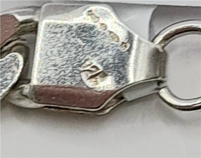 925 silver curb chain, 16-inch length, unbranded jewelry with a sturdy design and polished finish, weighs 48 grams.