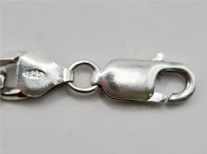 925 silver Figaro chain, 18-inch length, 37.7g, unbranded, with detailed links, shown on a plain background.