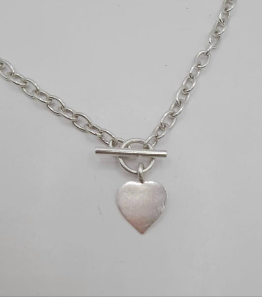 925 silver heart chain weighing 29.7g, featuring a delicate heart design, ideal for elegant jewelry collection.