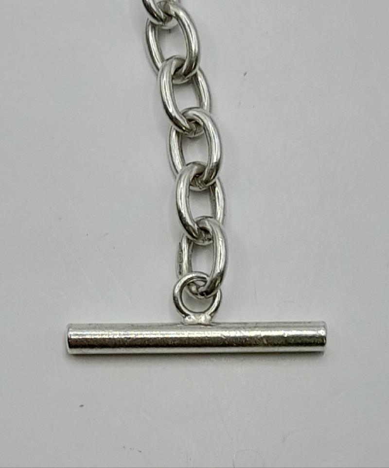 925 silver heart chain weighing 29.7g, featuring a delicate heart pendant and intricate link design, unbranded jewelry accessory