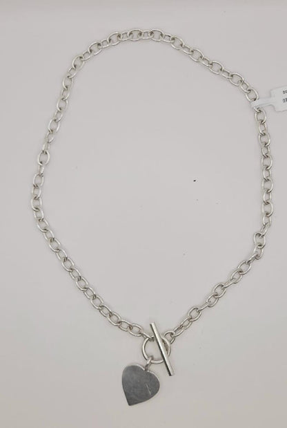 925 silver heart chain weighing 29.7g, featuring a delicate design with heart-shaped links, unbranded jewelry accessory.