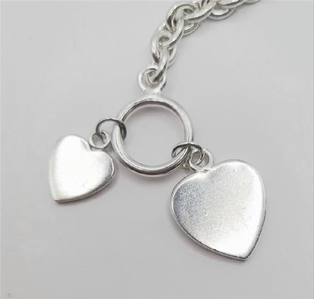 925 silver heart chain, 16cm length, 37.9g, unbranded, with detailed silver heart links visible in the image.