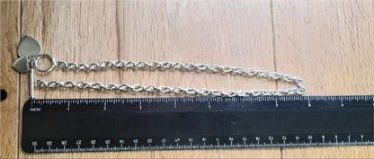 925 silver heart chain, 16cm length, lightweight jewelry with a delicate heart design, unbranded sterling silver chain.