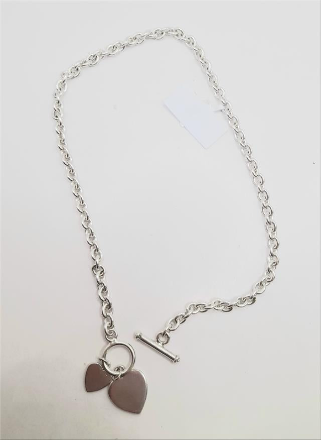 925 silver heart chain weighing 37.9g and 16cm in length, featuring a delicate heart design, unbranded jewelry piece