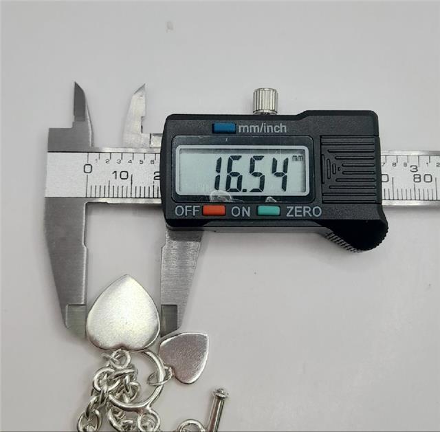 925 silver heart chain, 16cm length, unbranded jewelry with a delicate heart design and 37.9g weight.