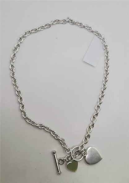 925 silver heart chain, 16cm length, unbranded jewelry with intricate heart link design, weighs 37.9g.