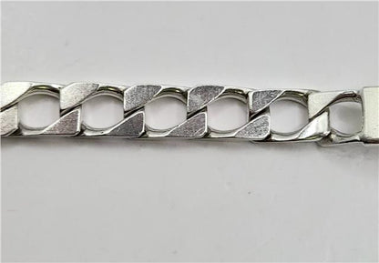 925 silver ID bracelet, unbranded, 8.2 inches long, lightweight 18.4g, sleek design for everyday wear.