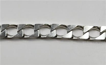 925 silver ID bracelet, unbranded, 8.2 inches long, 18.4g, stylish jewelry with a sleek design and secure clasp.