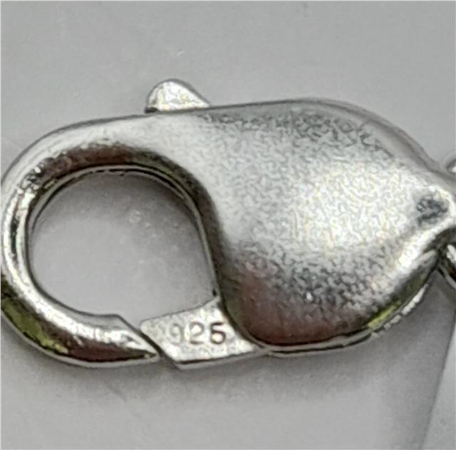 925 silver ID curb bracelet, 22cm length, unbranded, with a sleek chain design and secure clasp.