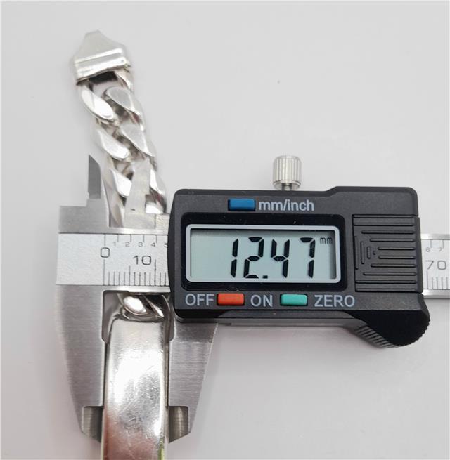 925 silver ID curb bracelet, 22cm, unbranded, with sleek silver links and secure clasp, designed for stylish everyday wear