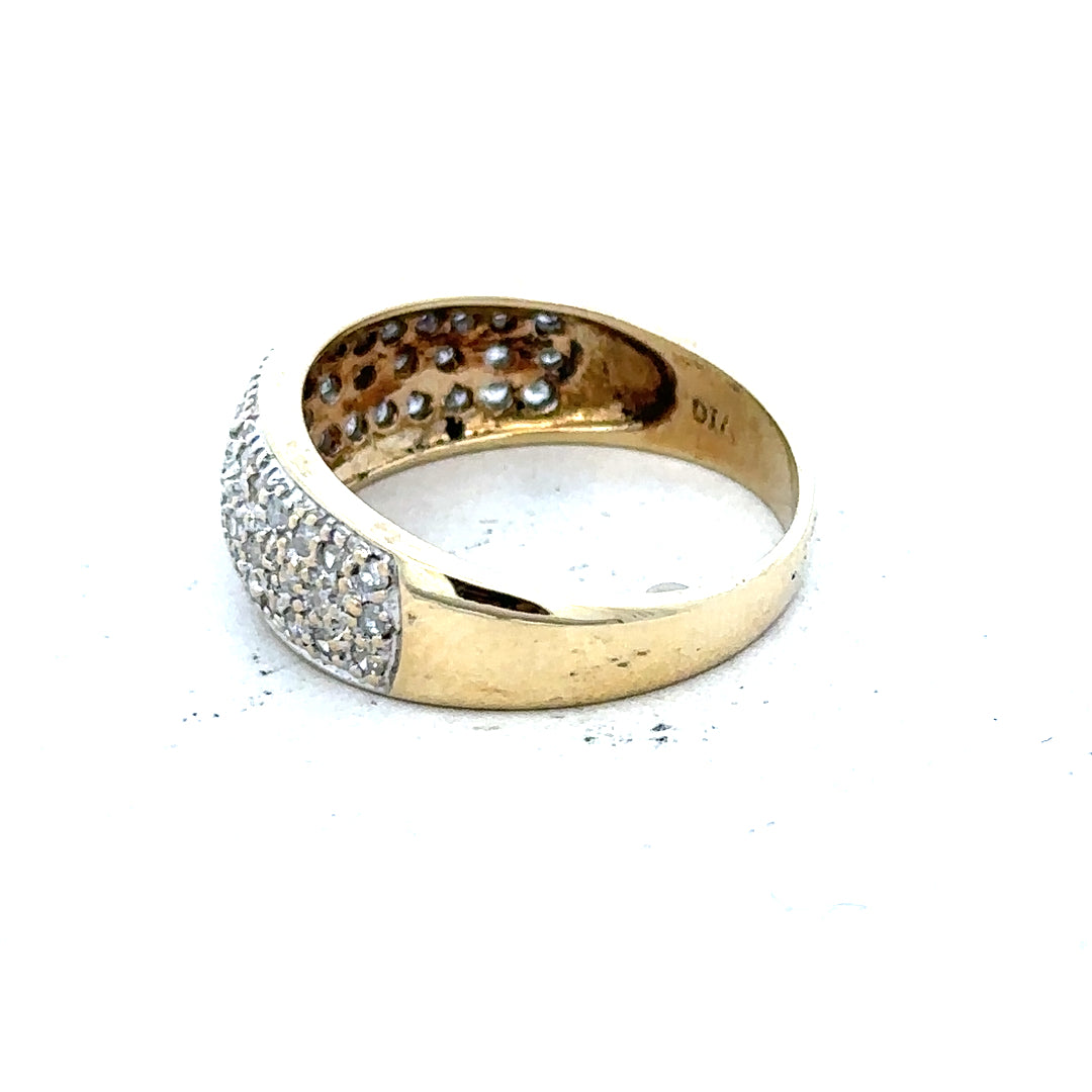 9ct gold diamond ring with 1/2 carat total weight, size M, showcasing a sparkling diamond and elegant design.