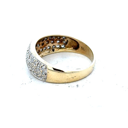9ct gold diamond ring with 1/2 carat total weight, size M, showcasing a sparkling diamond and elegant design.