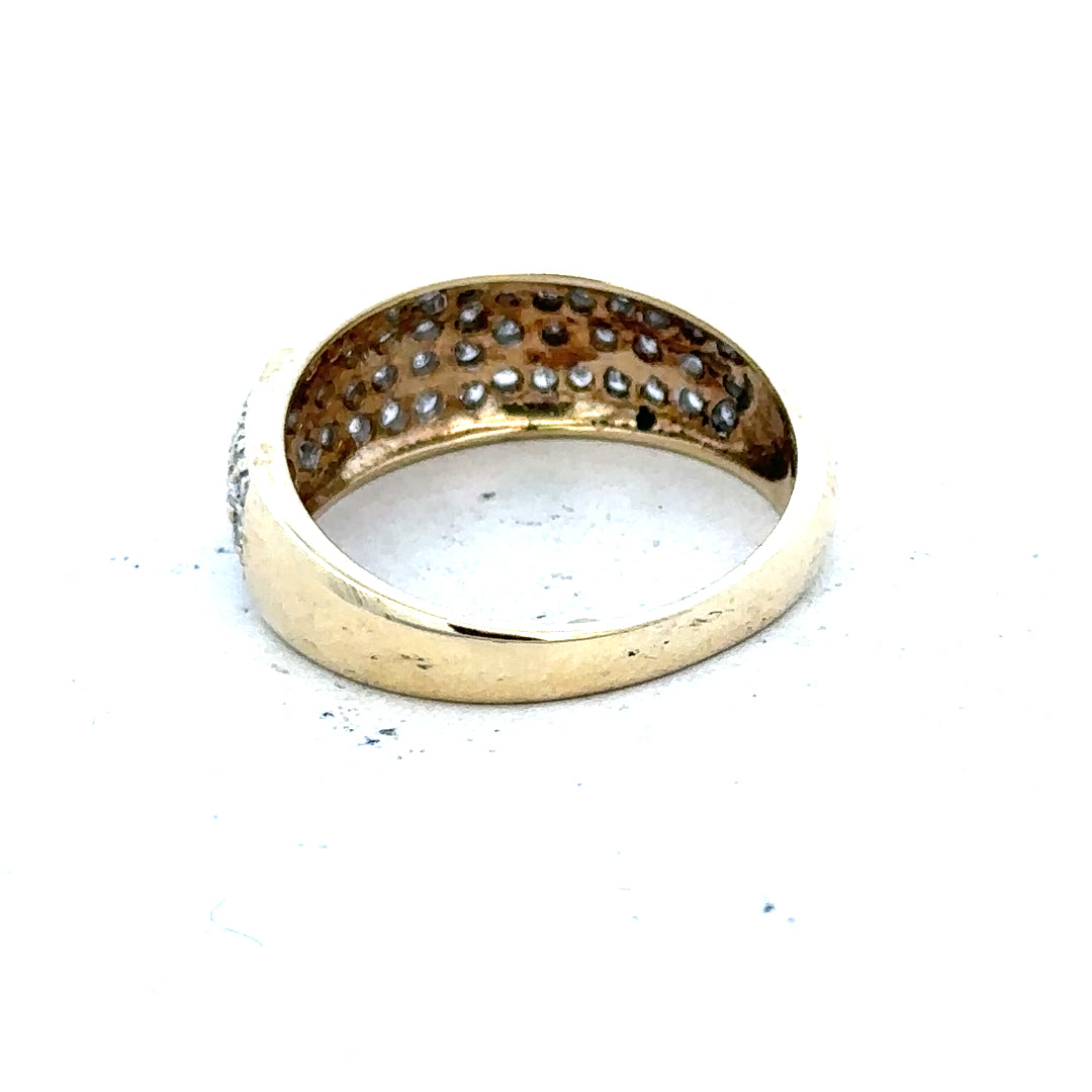9ct diamond ring with 1/2 carat total weight, size M, unbranded, featuring a sparkling diamond set in a 3.4g band.
