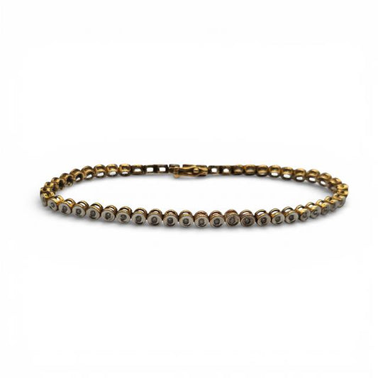 9ct diamond line bracelet with sparkling diamonds on a sleek silver chain, showcasing elegant jewelry design.