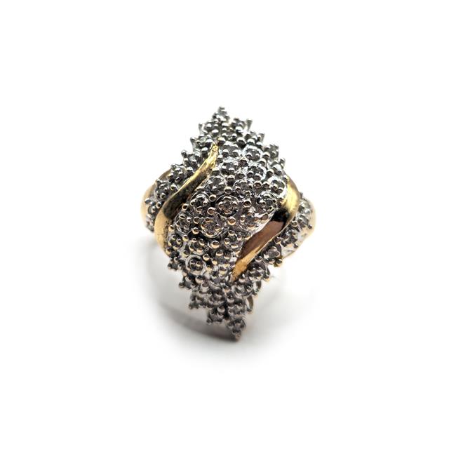 9ct diamond ring with a central diamond and elegant band, unbranded jewelry piece, showcasing fine craftsmanship and sparkle.