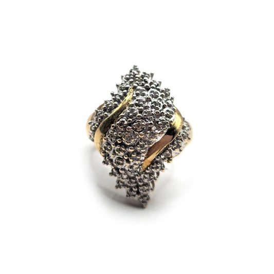9ct diamond ring with a central diamond and elegant band, unbranded jewelry piece, showcasing fine craftsmanship and sparkle.