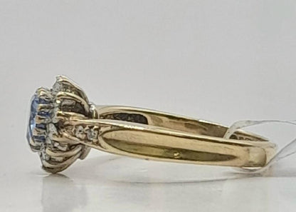 9ct diamond ring in size J1/2 with 2.8g, featuring sparkling diamonds on a classic band, unbranded jewelry.