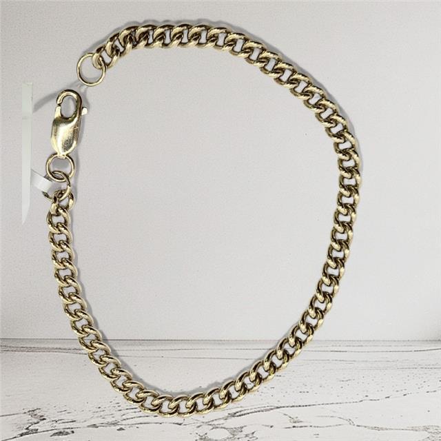 9ct gold bracelet, 12.6g, 21cm length, unbranded, with a sleek and polished design, shown on a plain background.