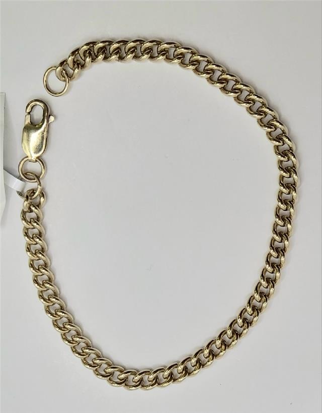 9ct gold bracelet weighing 12.6g and 21cm in length, featuring a sleek, unbranded design with a polished finish.