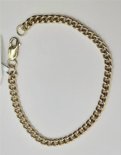 9ct gold bracelet weighing 12.6g and 21cm in length, featuring a sleek, unbranded design with a polished finish.