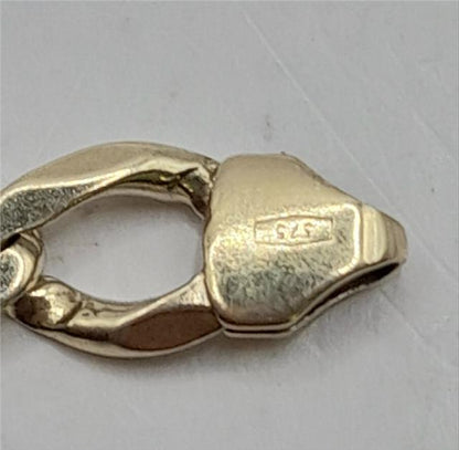 9ct gold curb bracelet, 21cm length, 12.9g, unbranded, with classic curb link design, shown on a neutral background.