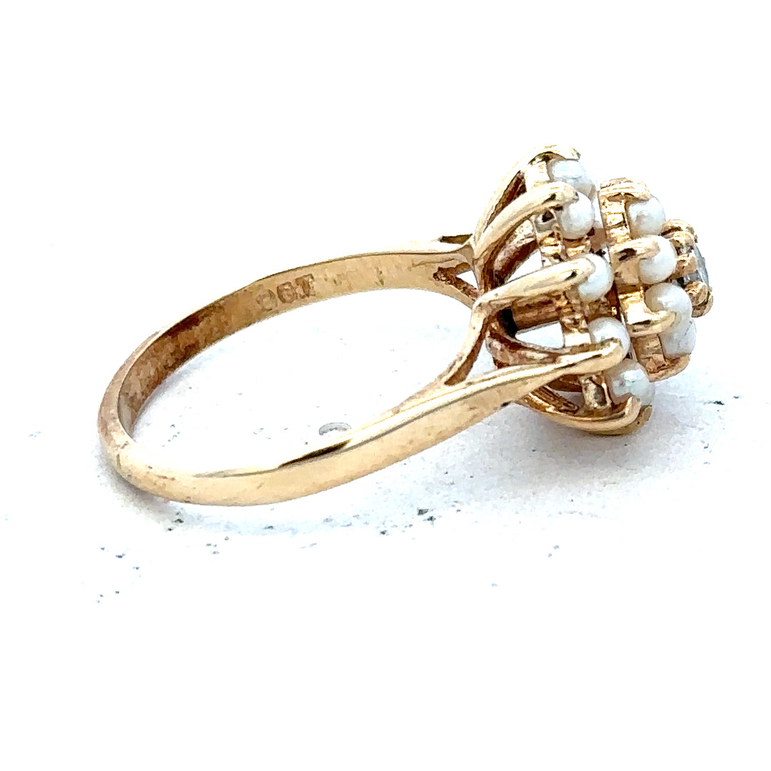 9ct gold diamond ring featuring a sparkling central diamond and elegant band, unbranded jewelry for special occasions.