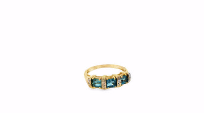9ct gold ring in size L1/2 with a smooth band, unbranded, shown from a side view on a plain background.