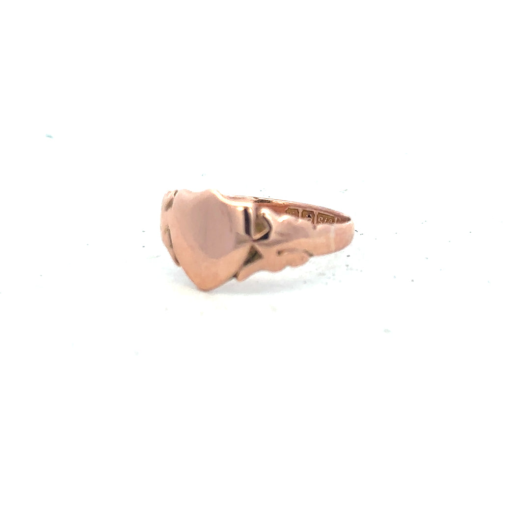 9ct gold ring in size O with a simple, polished band, unbranded jewelry image showcasing the classic design.