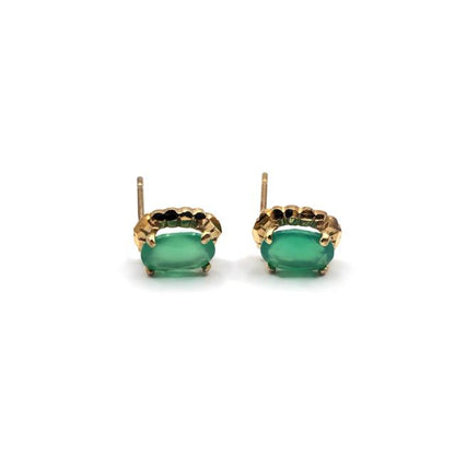 9ct gold stud earrings with a classic design, featuring a secure stud post and butterfly backing, unbranded jewelry.