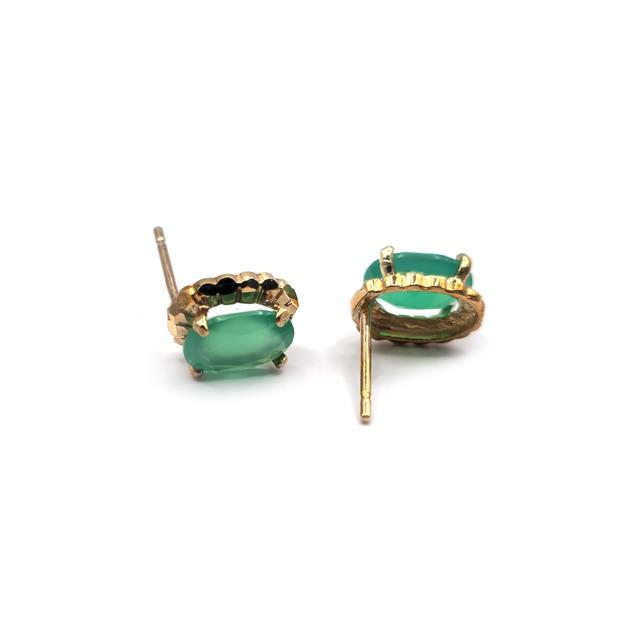9ct gold stud earrings with a simple, elegant design, shown on a white background. Unbranded jewelry, model SH24298B.