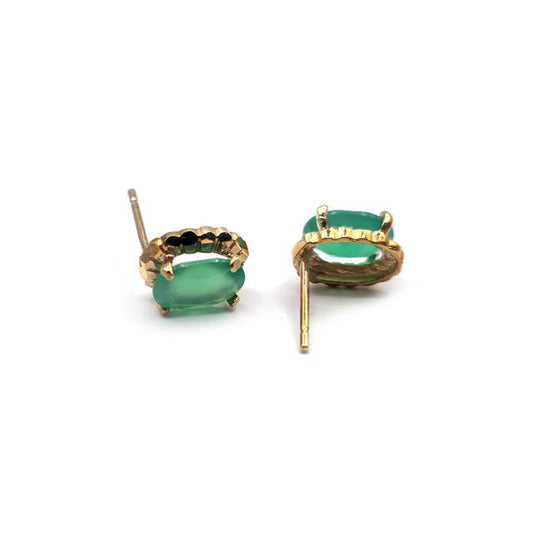 9ct gold stud earrings with a simple, elegant design, shown on a white background. Unbranded jewelry, model SH24298B.