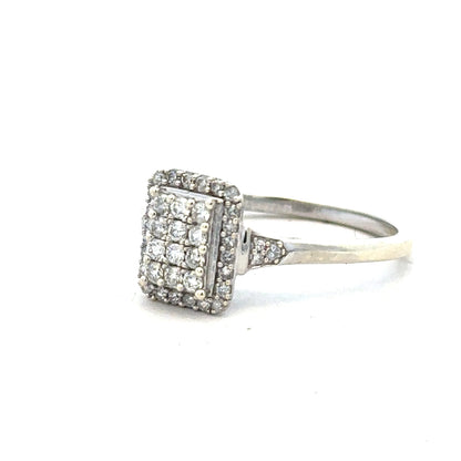 9ct white gold diamond ring with 0.36 carats in size S, featuring a sparkling diamond set in elegant white gold.