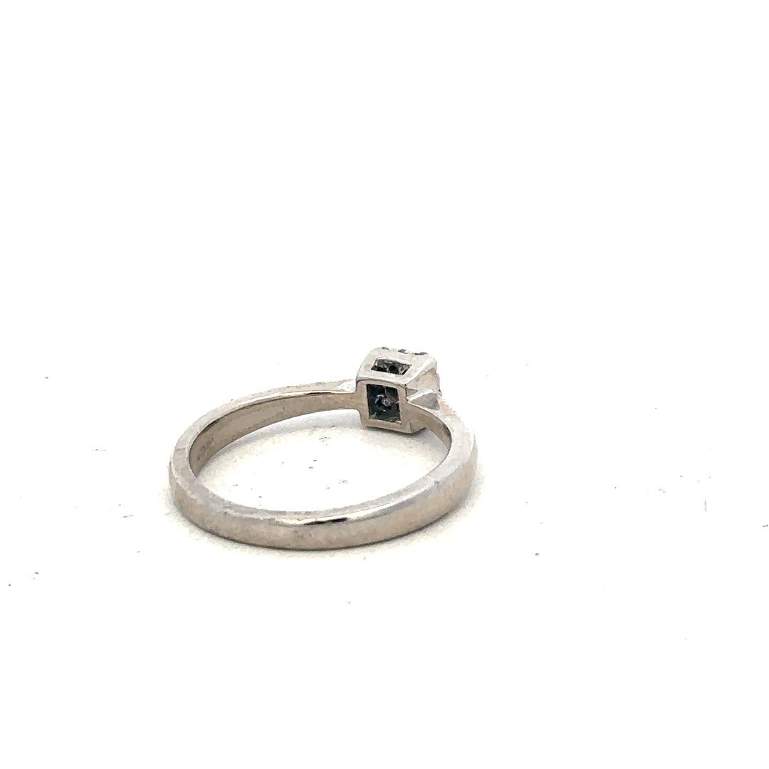 9ct white gold diamond ring with 15pts sparkle, size K 1/2, showcasing a sleek and elegant design.