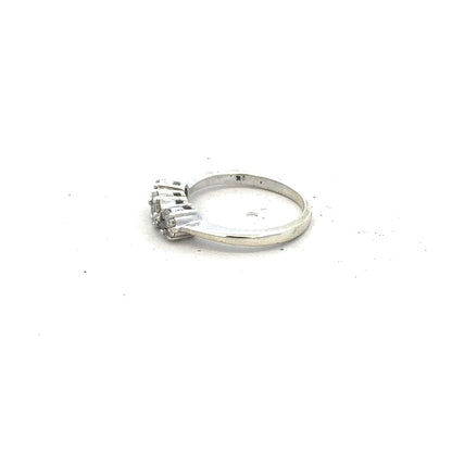9ct white gold diamond ring with 25pts sparkly diamonds in size I1/2, featuring a sleek and elegant design.