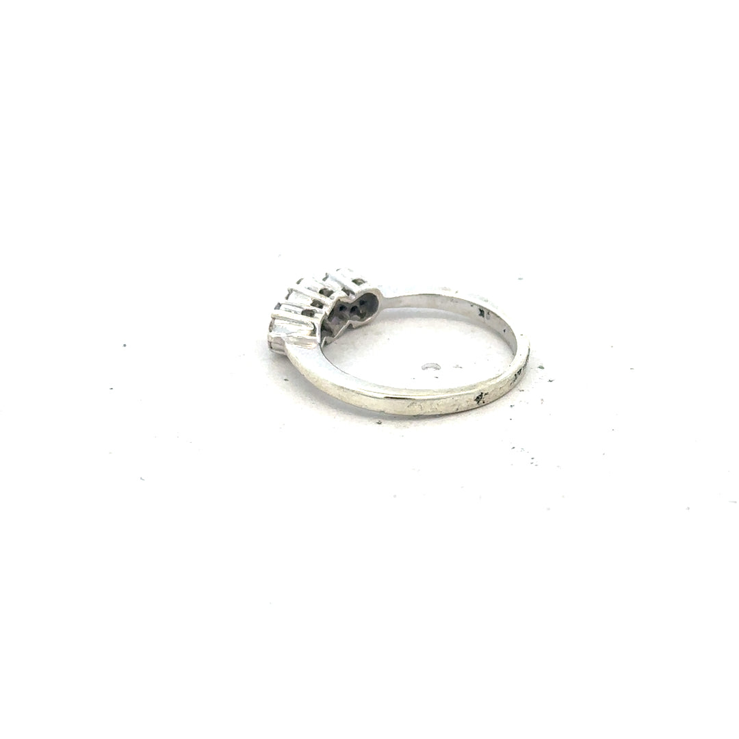 9ct white gold diamond ring with 25pts of diamonds in size I1/2, featuring a sleek, elegant design.