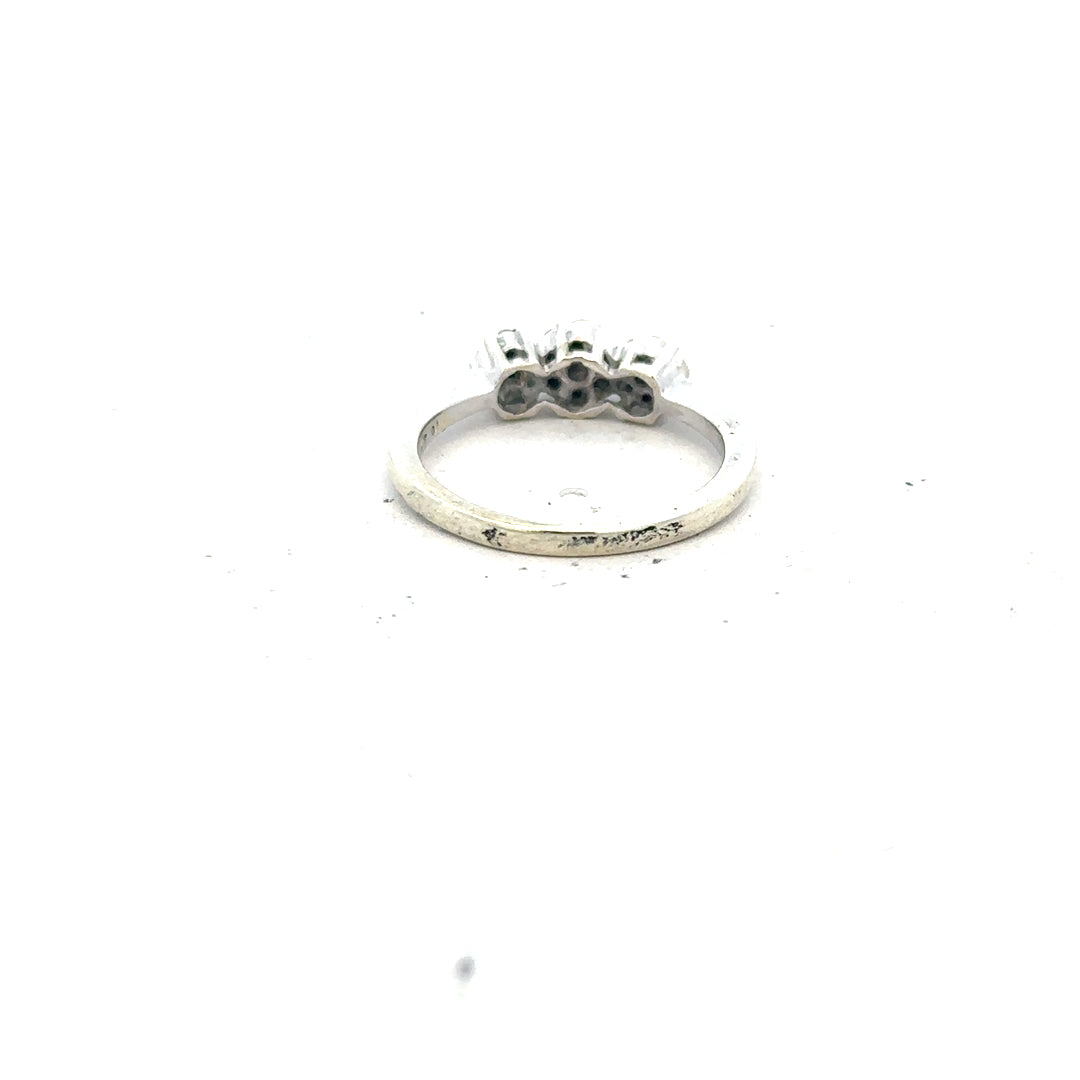9ct white gold diamond ring with 25pts of diamonds, size I1/2, showcasing a sleek and elegant design.