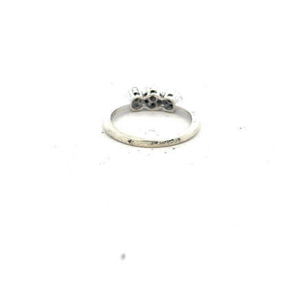 9ct white gold diamond ring with 25pts of diamonds, size I1/2, showcasing a sleek and elegant design.