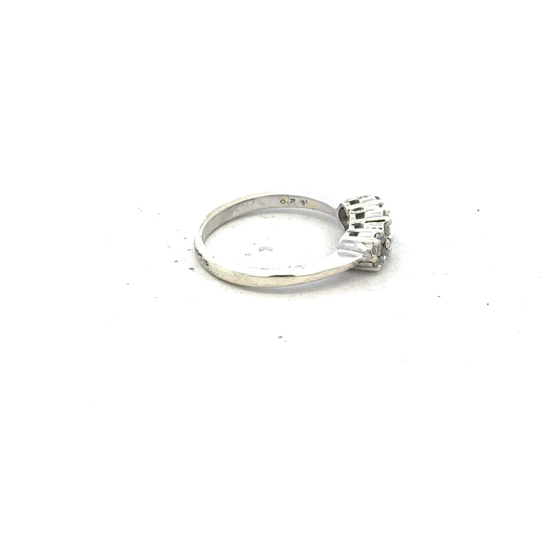 9ct white gold diamond ring with 25pts of diamonds in size I1/2, showcasing a sleek and elegant jewelry design.