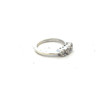 9ct white gold diamond ring with 25pts of diamonds, size I1/2, showcasing a sleek, elegant jewelry design.