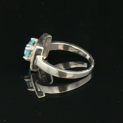 9ct white gold and diamond ring in size L with sparkling diamonds and a polished band, showcasing elegant jewelry craftsmanship