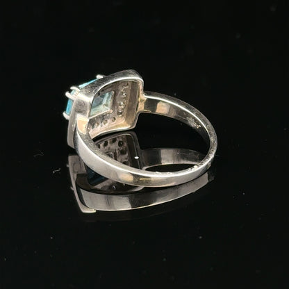 9ct white gold and diamond ring in size L, featuring a sparkling diamond design, unbranded jewelry piece.