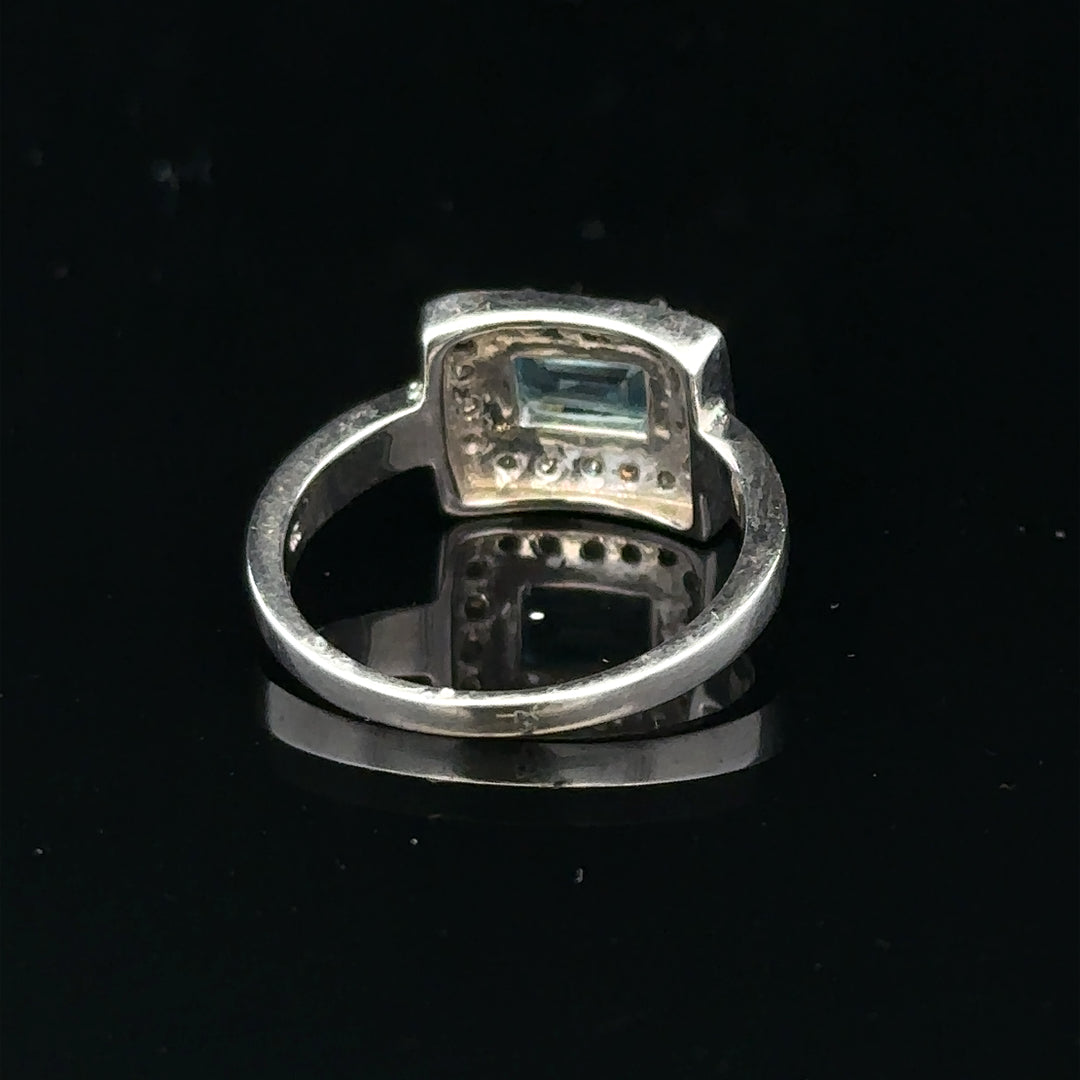 9ct white gold and diamond ring in size L, featuring a sleek design with sparkling diamonds and a polished finish.