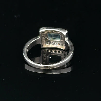9ct white gold and diamond ring in size L, featuring a sleek design with sparkling diamonds and a polished finish.