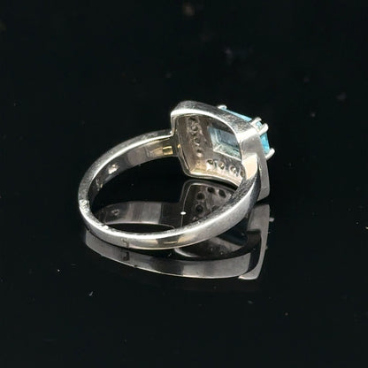 9ct white gold and diamond ring in size L, featuring a delicate band with sparkling diamonds, unbranded jewelry accessory.