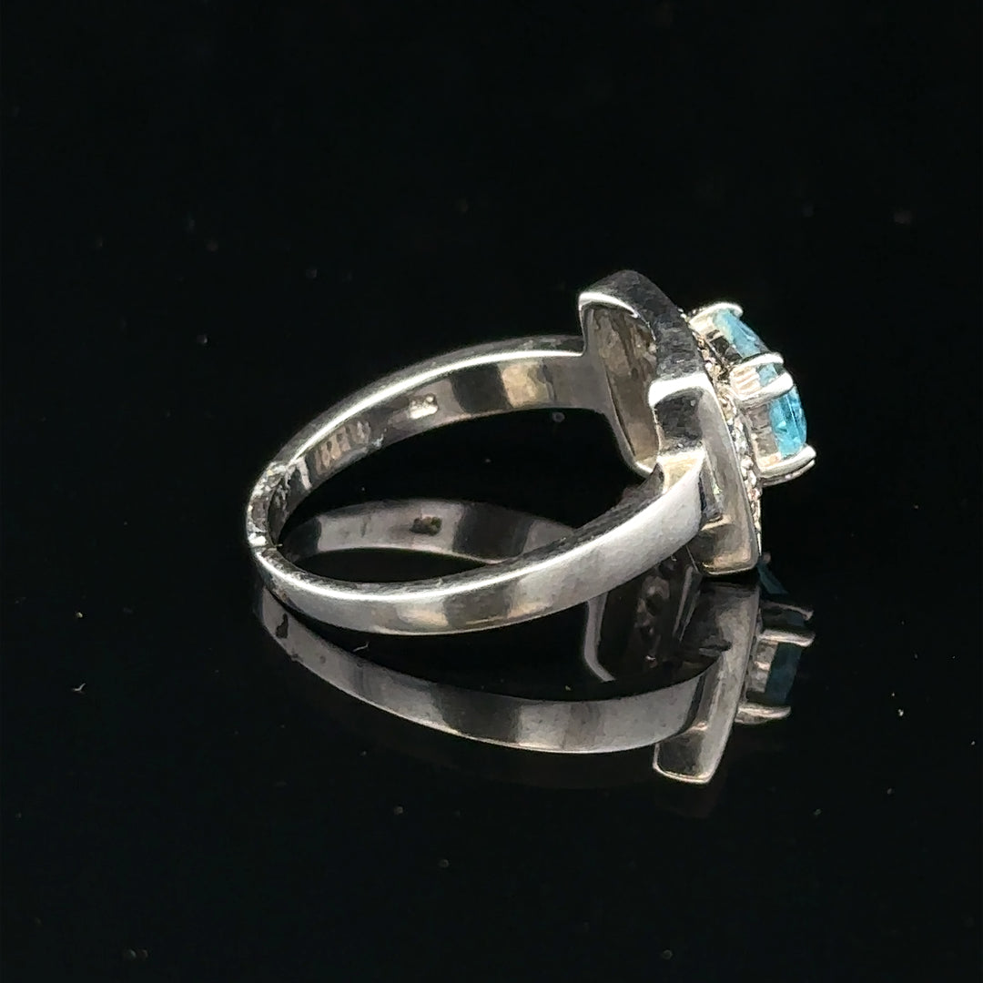 9ct white gold and diamond ring in size L, featuring a sleek band with sparkling diamonds, unbranded jewelry accessory.