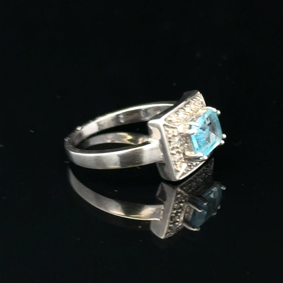 9ct white gold and diamond ring in size L, showcasing a sparkling diamond design on a sleek band.